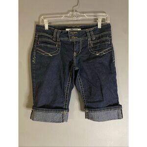 Piper & Blue Dark Wash Bermuda Jean Shorts Size 7 NWOT
